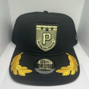 New Era Pittsburgh Pirates The Golfer Snapback Hat Black Gold Laurel MLB Cap